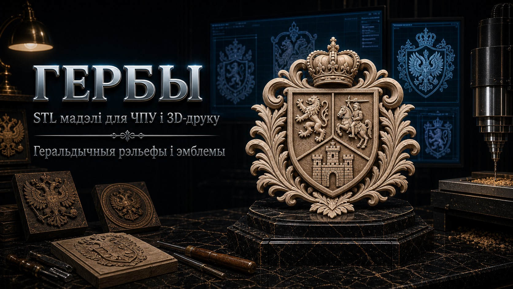 Эмблемы 3D модели для ЧПУ