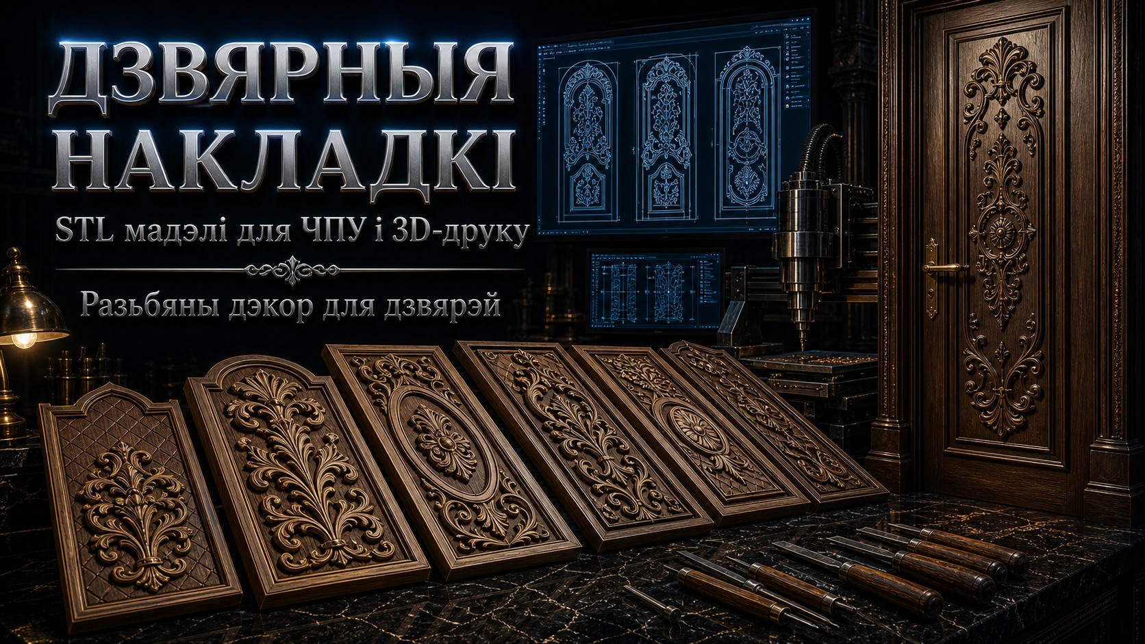 Накрыўкі для дзвярэй 3D модели для ЧПУ
