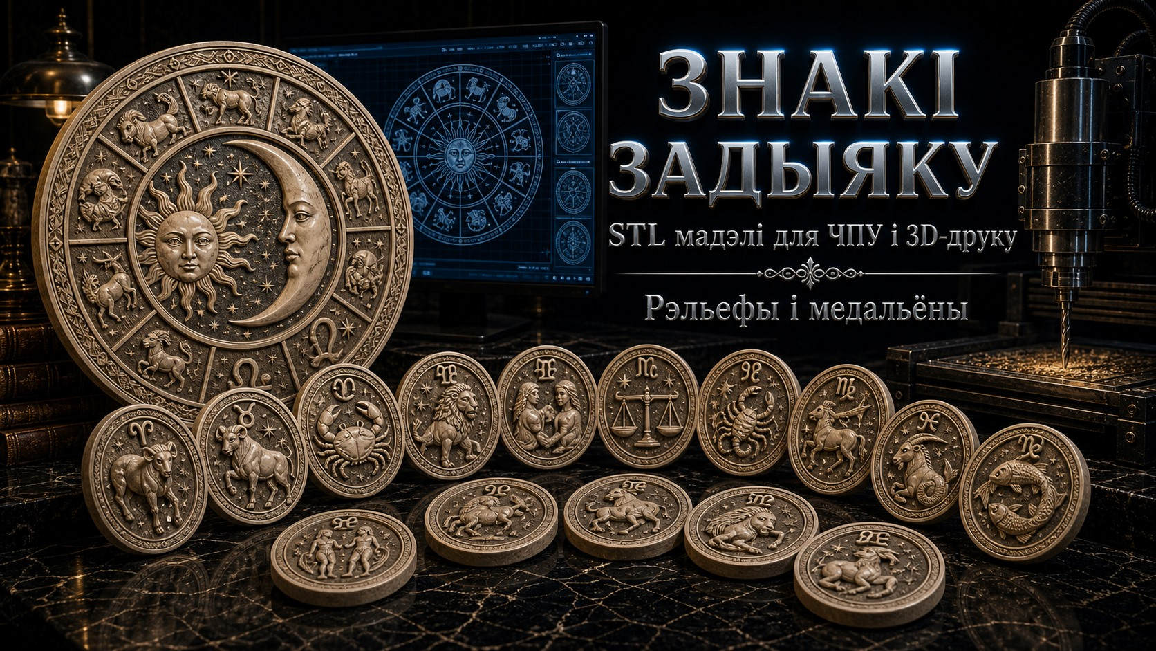 Задыяк 3D модели для ЧПУ
