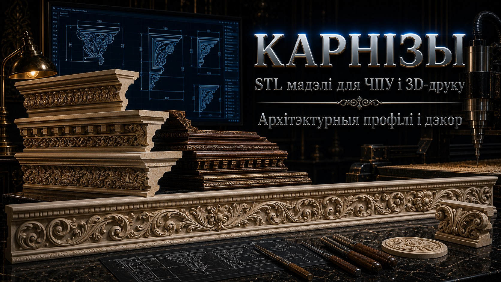 Карніз 3D модели для ЧПУ