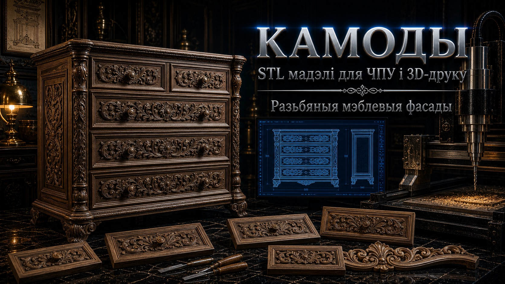 Камоды 3D модели для ЧПУ