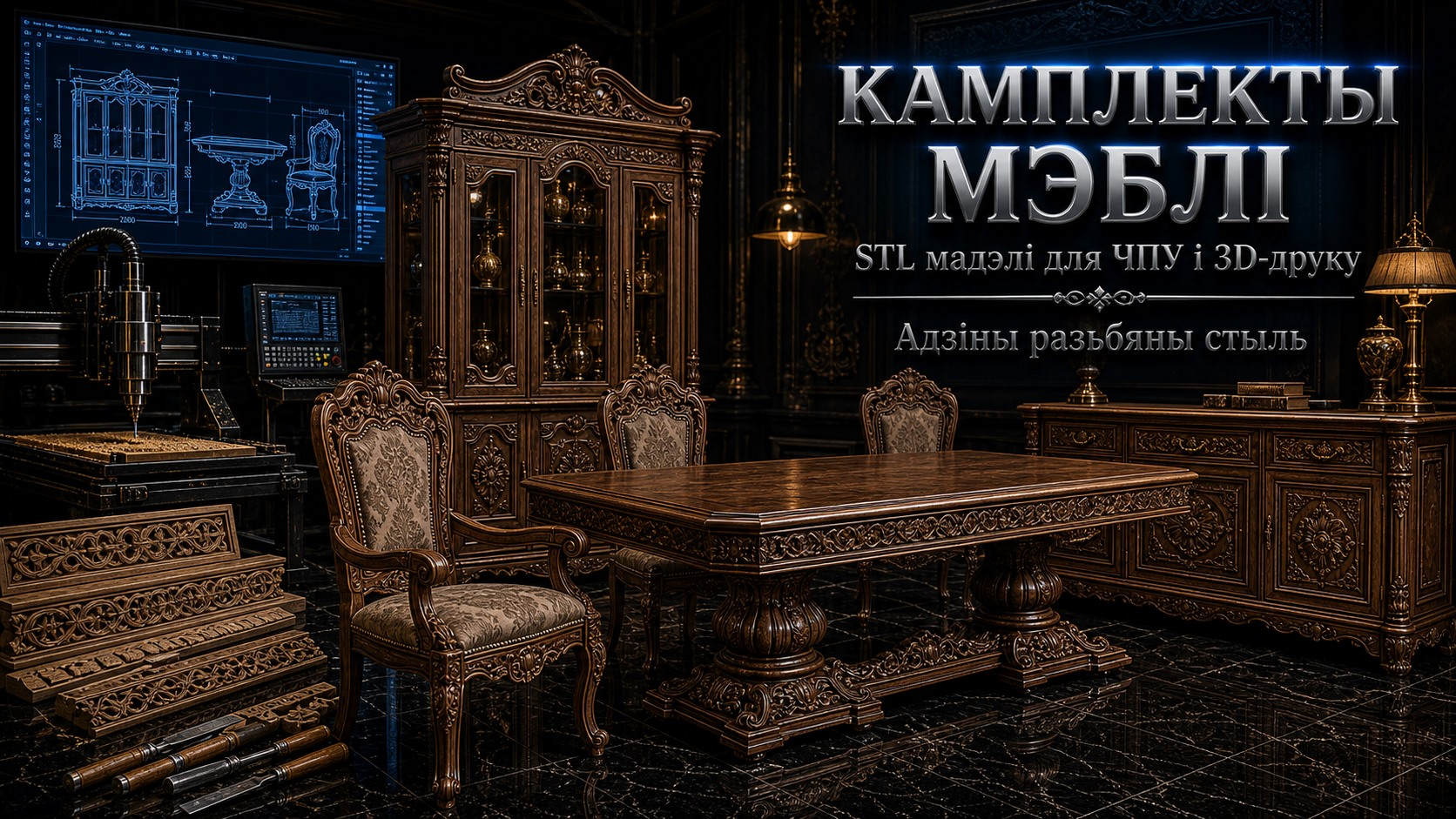Наборы мэблі 3D модели для ЧПУ