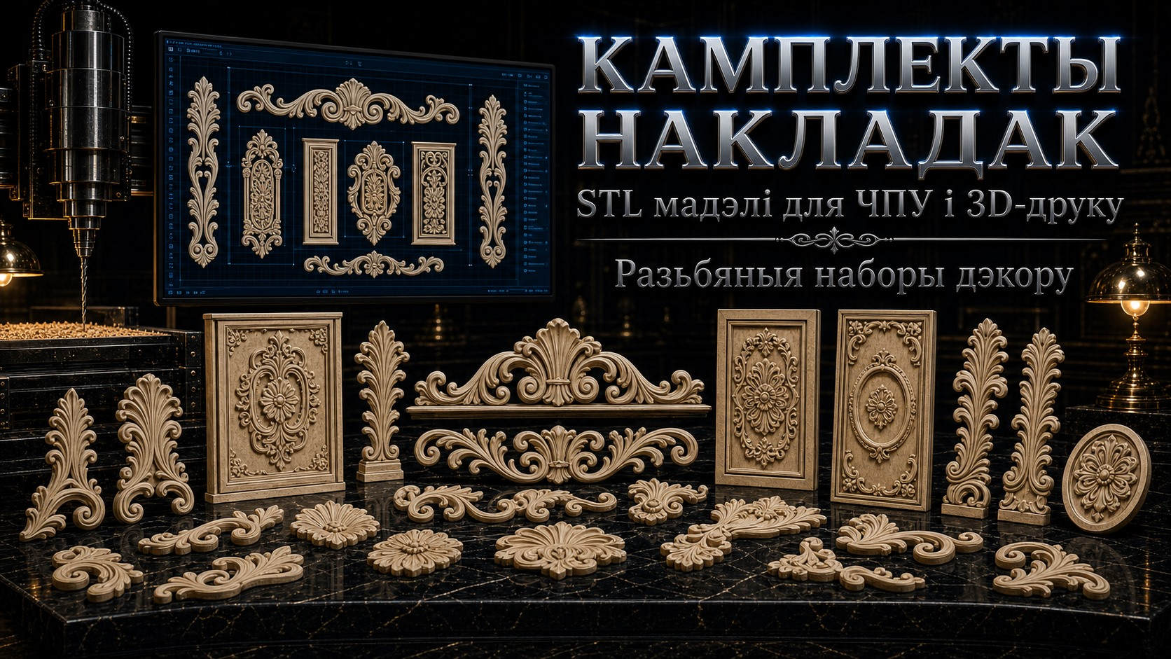 Наборы накладанняў 3D модели для ЧПУ
