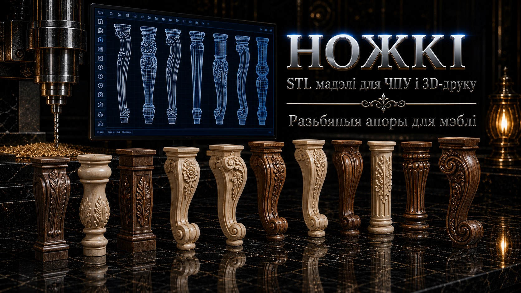 Ногі 3D модели для ЧПУ