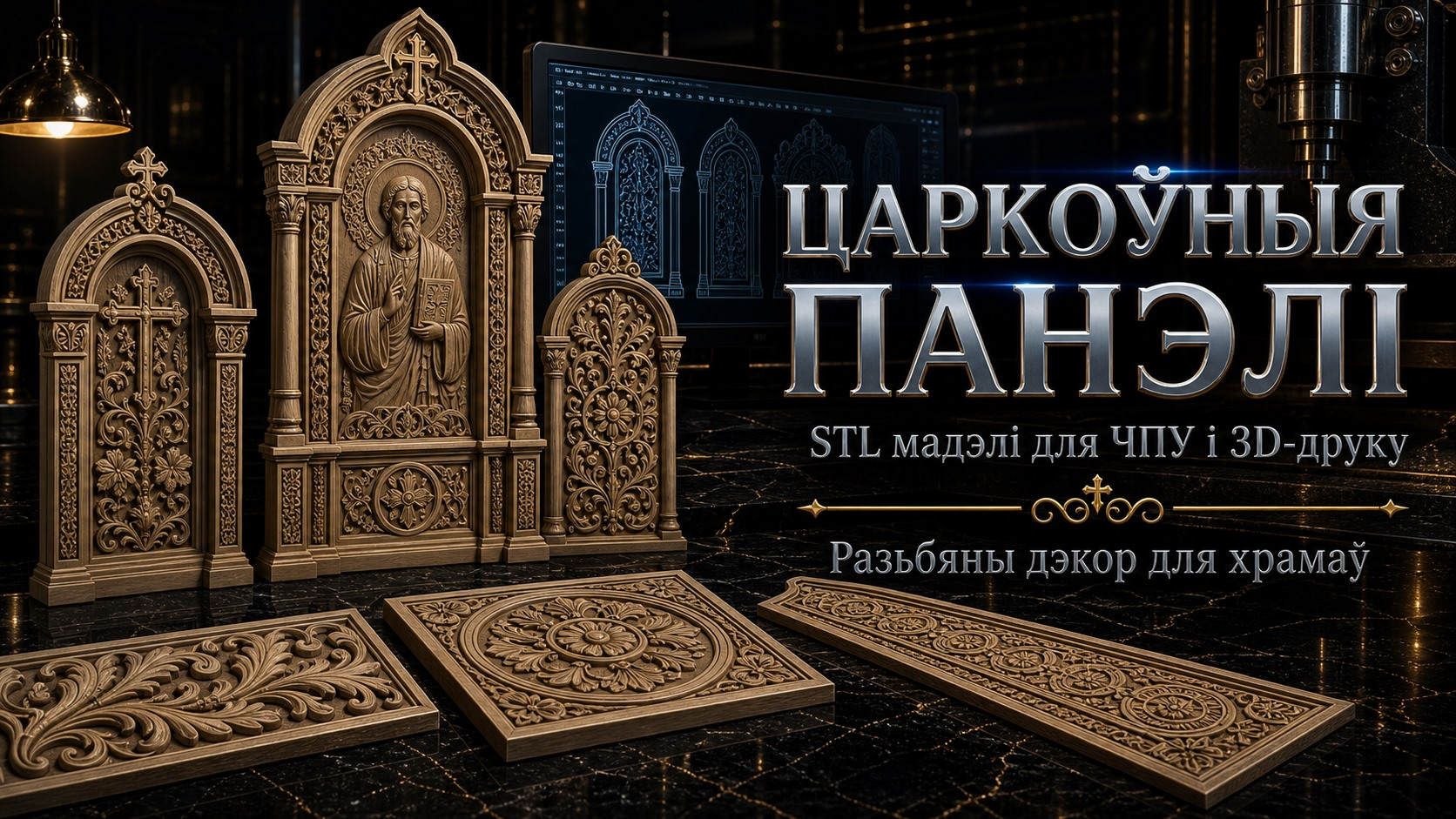 Касцёльныя пано 3D модели для ЧПУ