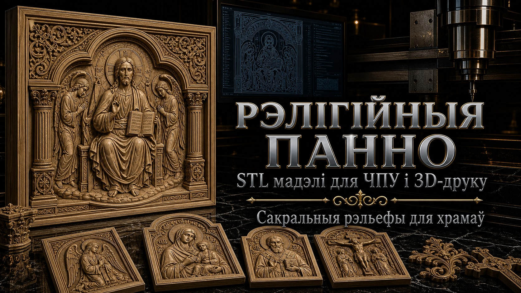 Панэлі рэлігійныя 3D модели для ЧПУ