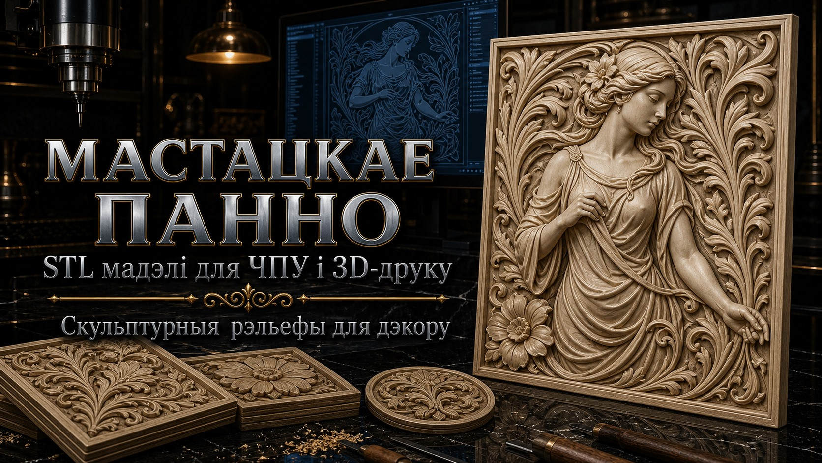 Мастацкае пано 3D модели для ЧПУ
